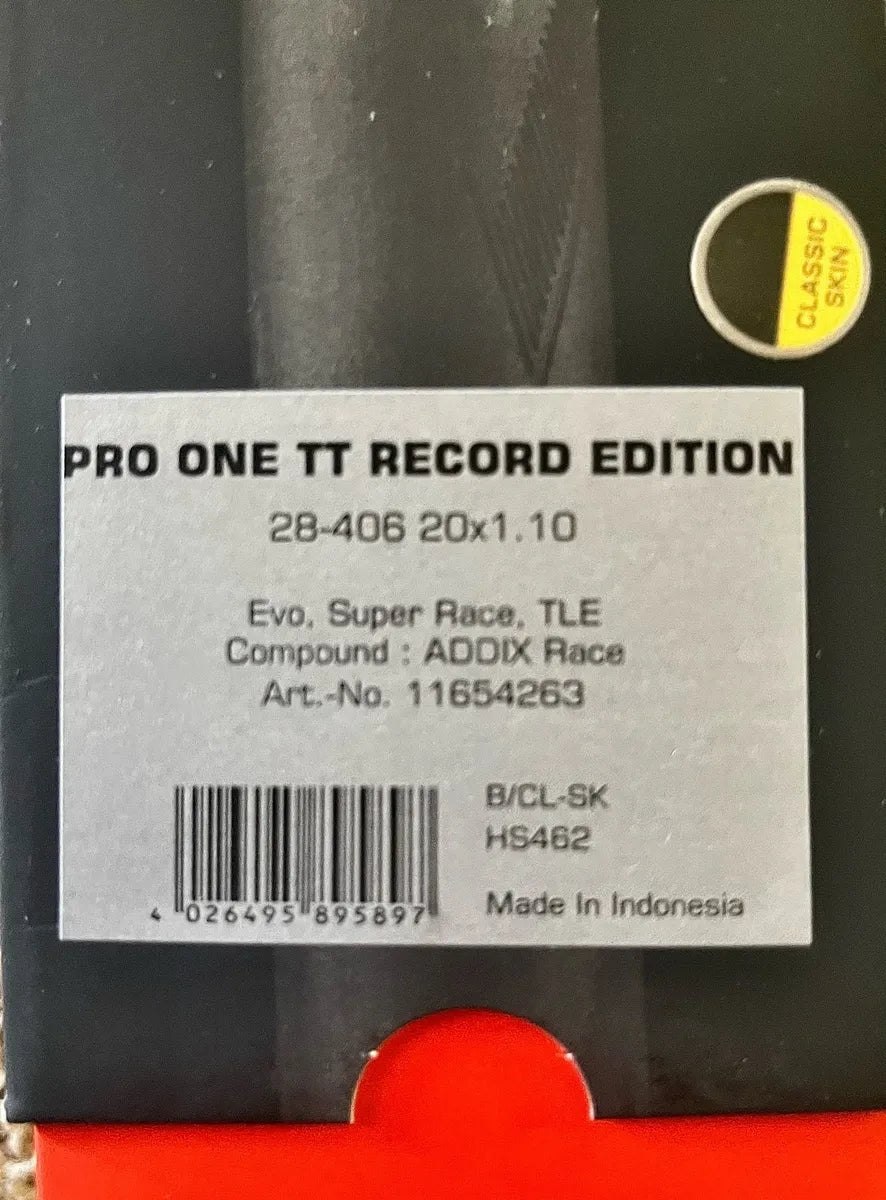 Schwalbe PRO-ONE, RECORD TT, tubeless tire (406c x 28)